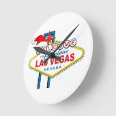 Herzlich willkommen in Fabulous Las Vegas Weihnach Runde Wanduhr (Winkel)