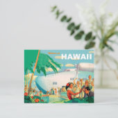 Herzlich willkommen in Hawaii, Vintage Flugreise Postkarte (Stehend Vorderseite)