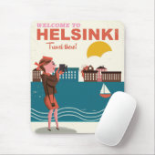 Herzlich willkommen in Helsinki Finnland als Reise Mousepad (Mit Mouse)