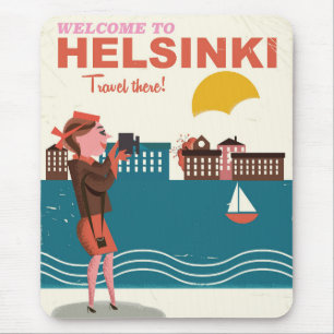 Herzlich willkommen in Helsinki Finnland als Reise Mousepad