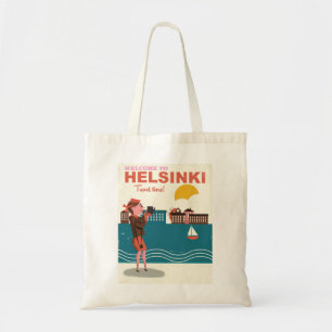 Herzlich willkommen in Helsinki Finnland als Reise Tragetasche