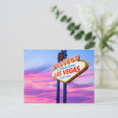Herzlich Willkommen in Las Vega, der lila, blauen Postkarte (Stehend Vorderseite)