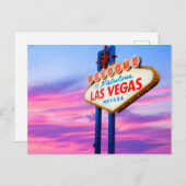 Herzlich Willkommen in Las Vega, der lila, blauen Postkarte (Vorne/Hinten)