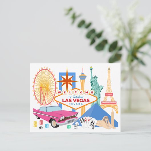 Herzlich willkommen in Las Vegas, einem touristisc Postkarte (Stehend Vorderseite)