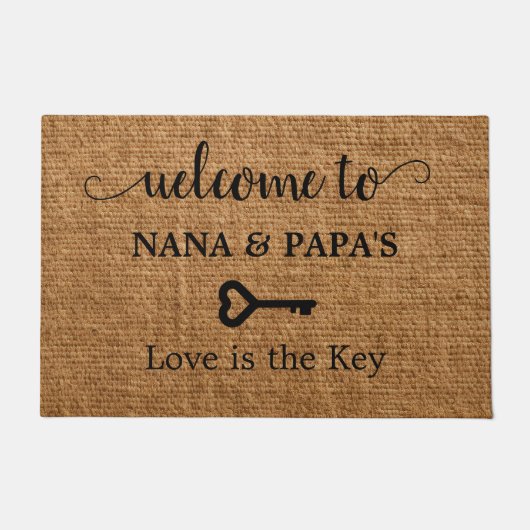 Herzlich willkommen in Nana & Papa's House: Liebe  Fußmatte (Vorderseite)