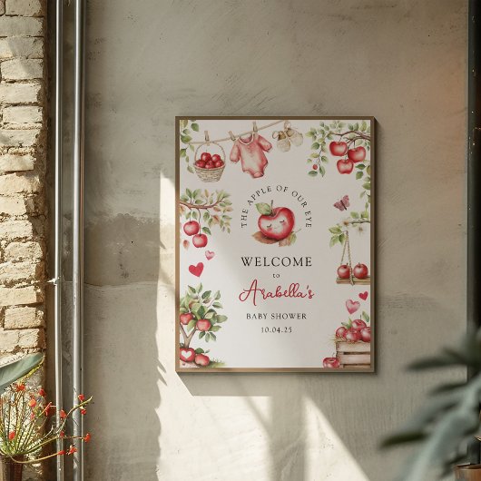 Herzlich willkommen in unserem Baby-Duschbad Poster