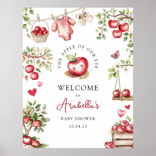 Herzlich willkommen in unserem Baby-Duschbad Poster (Vorne)