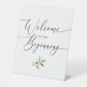 Herzlich willkommen in unserem Beginnend Wasserfar Sockelschild (Vorderseite)