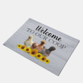 Herzlich willkommen in unserem Coop Silkie Bantam  Fußmatte (Schrägansicht)