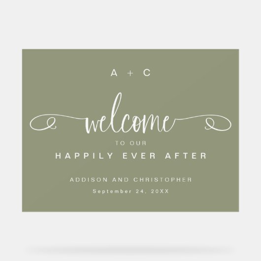 Herzlich willkommen in unserem glücklichen aller Z Acrylschild (Vorderseite)