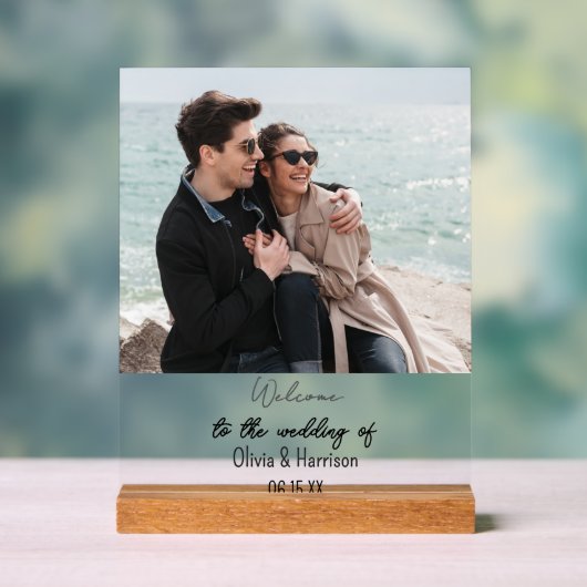 Herzlich willkommen in unserem Hochzeitsdekor Acrylschild (Neutral)