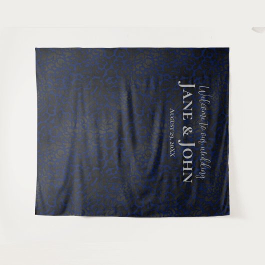 Herzlich willkommen in unserem Hochzeitsgrunen Wandteppich (Vorderseite (Horizontal))