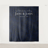 Herzlich willkommen in unserem Hochzeitsgrunen Wandteppich (Vorderseite)