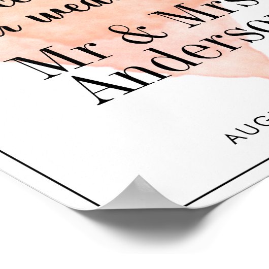 Herzlich willkommen in unserem Hochzeitskorallenhe Poster (Ecke)