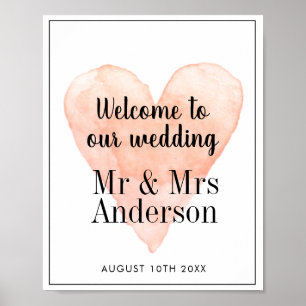 Herzlich willkommen in unserem Hochzeitskorallenhe Poster