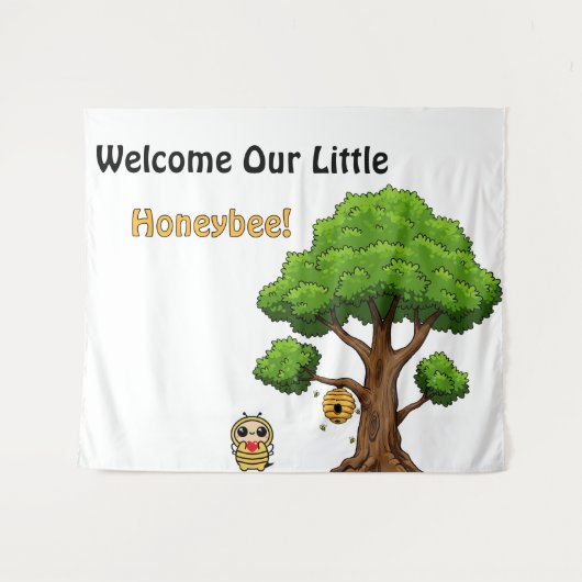 Herzlich willkommen in unserem kleinen Honeybee Ba Wandteppich (Vorderseite (Horizontal))