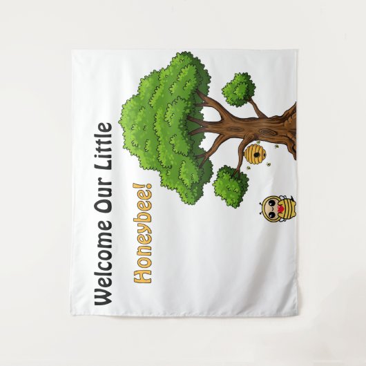 Herzlich willkommen in unserem kleinen Honeybee Ba Wandteppich (Vorderseite)