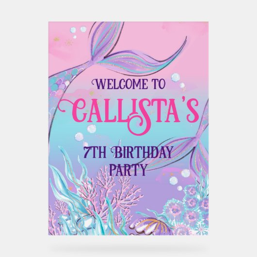 Herzlich willkommen in unserem Magischen Meerjungf Acrylschild (Vorderseite)