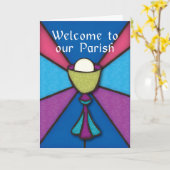 Herzlich willkommen in unserem Pfarrglas Karte (Gelbe Blume)