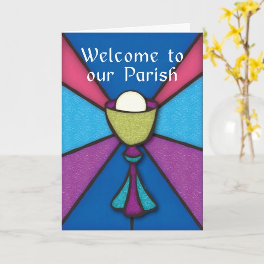 Herzlich willkommen in unserem Pfarrglas Karte (Gelbe Blume)