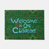 Herzlich willkommen in unserem Schloss Blue Letter Fußmatte (Vorderseite)