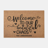 Herzlich willkommen in unserem schönen Chaos Famil Fußmatte (Vorderseite)
