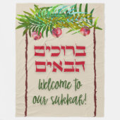 Herzlich Willkommen in unserem Sukka! | Sukkot Dec Fleecedecke (Vorderseite)