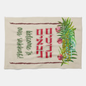 Herzlich willkommen in unserem Sukkah Bruchim Haba Geschirrtuch (Horizontal)