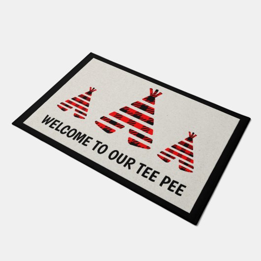 Herzlich willkommen in unserem Tee Pisse Door Mat Fußmatte (Schrägansicht)