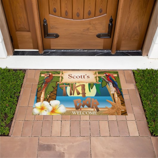 Herzlich willkommen in unserem Tiki Bar Fußmatte (Außenbereich)