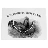 Herzlich Willkommen in unserem Vintagen Hähnchenhu Große Geschenktüte (Vorderseite)