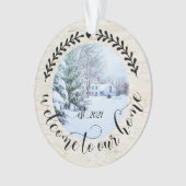 Herzlich Willkommen in unserem Zuhause 2 Foto Baue Ornament (Vorderseite)