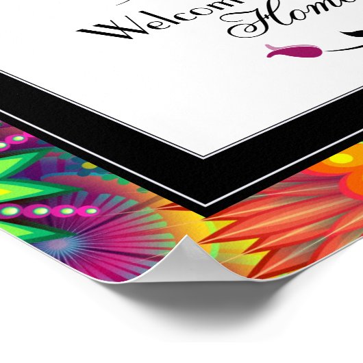 Herzlich willkommen in unserem Zuhause Art Deco Mu Poster (Ecke)