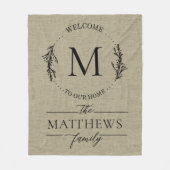 Herzlich willkommen in unserem Zuhause Farmhouse S Fleecedecke (Vorderseite)