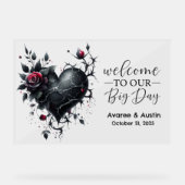 Herzlich willkommen in unserer großen gotischen Sc Acrylschild (Vorderseite)