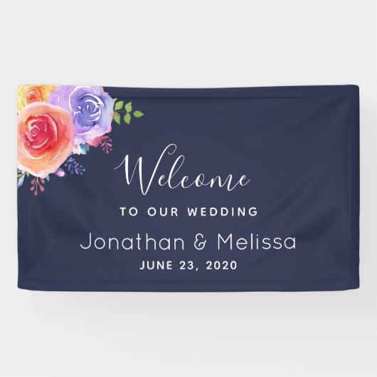 Herzlich willkommen in unserer Hochzeit Hübsche Wa Banner (Horizontal)