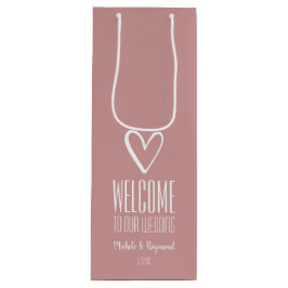 Herzlich Willkommen in unserer Hochzeitsdusty-Rose Geschenktüte Für Weinflaschen