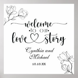 Herzlich willkommen in unserer Liebe Magnolia Art Poster