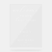 Herzlich willkommen in unserer Liebe Story Elegant Acrylschild (Vorderseite)