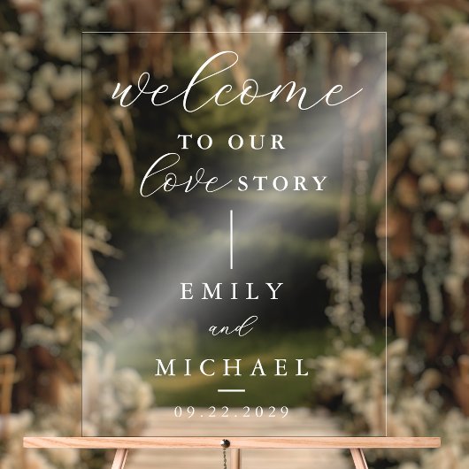 Herzlich willkommen in unserer Liebe Story Elegant Acrylschild