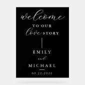 Herzlich willkommen in unserer Liebe Story Elegant Acrylschild (Vorderseite)