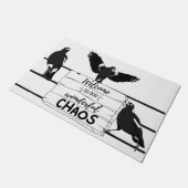 Herzlich willkommen in unserer schönen Chaos-Begrü Fußmatte (Schrägansicht)