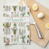 Herzlich willkommen Kräuter und Teeküche Küchentüc Geschirrtuch (Viertel Falte)