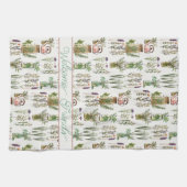 Herzlich willkommen Kräuter und Teeküche Küchentüc Geschirrtuch (Horizontal)