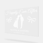 Herzlich Willkommen nach der bestellbaren Hochzeit Acrylschild (Winkel)