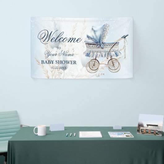 Herzlich willkommen Niedliches Stroller Blume Schö Banner (Messeveranstaltung)