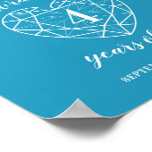 Herzlich willkommen personalisiertes 4-Jubiläum Poster (Ecke)