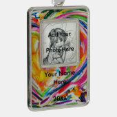 Herzlich Willkommen Personalisiertes Foto Ornament Rahmen-Ornament Silber (Rechts)