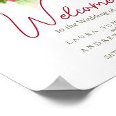 Herzlich willkommen personalisiertes Hochzeitszeic Poster (Ecke)