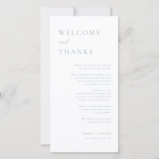 Herzlich willkommen und danke Dusty Blue Vielen Da (Vorderseite)